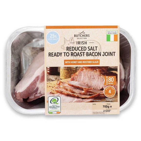 Irish Reduced Salt Ready To Roast Bacon Joint With Honey And Mustard Glaze 700g Butcher's Selection